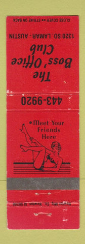 Matchbook Cover - Boss Office Club Austin TX girlie WEAR