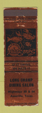 Matchbook Cover - Long Champ Dining Salon Amarillo TX Route 66 WORN