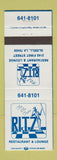 Matchbook Cover - Ritz Restaurant Slidell LA