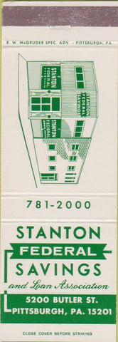 Matchbook Cover - Stanton Federal Savings Pittsburgh PA