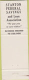Matchbook Cover - Stanton Federal Savings Pittsburgh PA