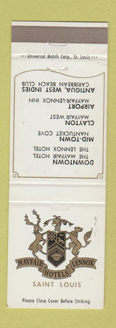 Matchbook Cover - Mayfair Lennox Hotels St Louix MO WEAR