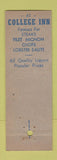 Matchbook Cover - College Inn Milford CT