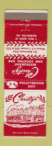 Matchbook Cover - Christy's Restaurant Wilmington DE