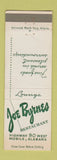 Matchbook Cover - Joe Byrnes Restaurant Mobile AL