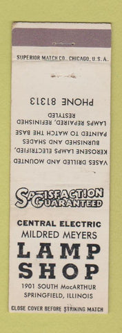 Matchbook Cover - Lamp Shop Springfield IL Mildred Meyers