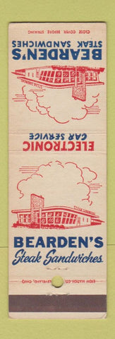 Matchbook Cover - Bearden's Steak Sandwiches Cleveland OH