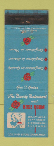 Matchbook Cover - Rose Room Beverly Restaurant Birmingham AL WEAR