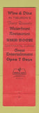 Matchbook Cover - The Dock Restaurant Tiburon CA