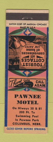 Matchbook Cover - Pawnee Motel Columbus NE
