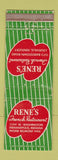 Matchbook Cover - Rene's French Restaurant Indianapolis IN WEAR