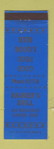 Matchbook Cover - Kramer's Grill Lorain OH