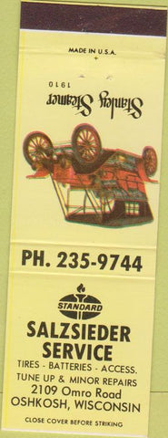 Matchbook Cover - Salzsieder Standard oil gas Oshkosh WI