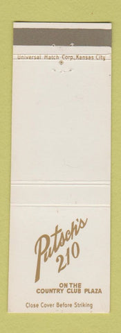 Matchbook Cover - Putsch's 210 Kansas City MO