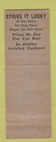 Matchbook Cover - Lucky Break Store Hollywood CA pinup