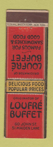 Matchbook Cover - Loufre Buffet New York City Federal