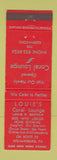 Matchbook Cover - Louie's Coral Lounge Williamsburg PA