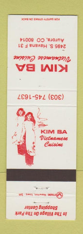 Matchbook Cover - Kim Ba Vietnamese Restaurant Aurora Colorado girlie