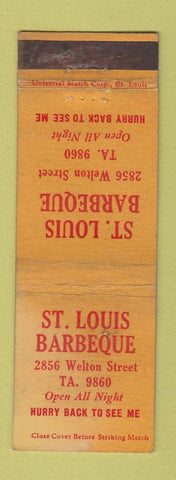 Matchbook Cover - St Louis BBQ Denver Colorado WORN