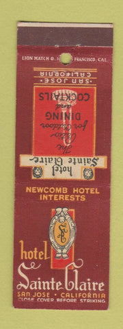 Matchbook Cover - Hotel Sainte Claire San Jose CA