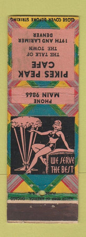 Matchbook Cover - Pikes Peak Cafe Denver Colorado girlie WEAR