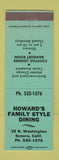 Matchbook Cover - Howard's Restaurant Sonora CA