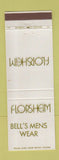 Matchbook Cover - Florsheim Shoes Bell's Men's Clothes