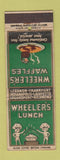 Matchbook Cover - Wheeler's Lunch Frankfort Indianapolis Lafayette IN WEAR