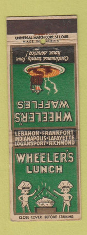 Matchbook Cover - Wheeler's Lunch Frankfort Indianapolis Lafayette IN WEAR