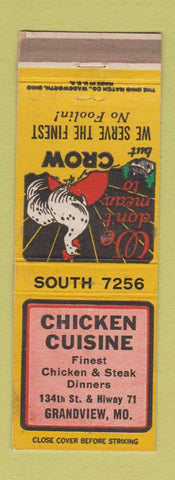 Matchbook Cover - Chicken Cuisine Grandview MO restaurant