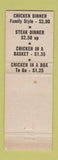Matchbook Cover - Chicken Cuisine Grandview MO restaurant