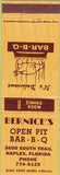 Matchbook Cover - Bernice's BBQ Naples FL