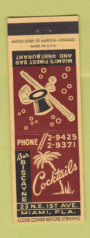 Matchbook Cover - Bar Biscayne Miami FL