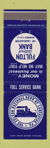 Matchbook Cover - Fulton NATional Bank Lancaster PA