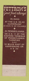 Matchbook Cover - Fettrow's Restaurant Steaks Cloverleaf OH Harrisburg PA