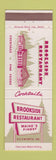 Matchbook Cover - Brookside Restaurant Ellsworth ME