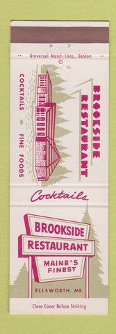 Matchbook Cover - Brookside Restaurant Ellsworth ME