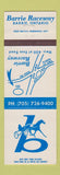 Matchbook Cover - Barrie Raceway Harness Horse Racing Barrie ON