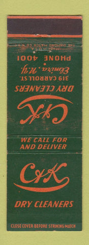 Matchbook Cover - C&K Dry Cleaners Elmira NY low phone # WEAR