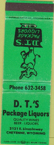 Matchbook Cover - DT's Package Liquors Cheyenne WY