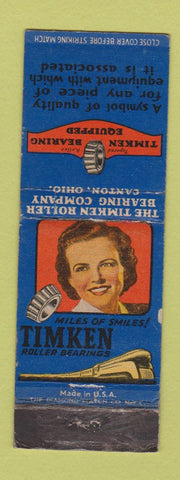 Matchbook Cover - Timken Bearings Canton OH girlie WEAR
