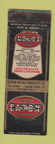 Matchbook Cover - Eaton Metal Products Denver Colorado WORN