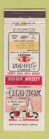 Matchbook Cover - Grandpa's Old Sox Whiskey GAG JOKE WEAR