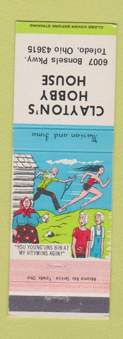 Matchbook Cover - Clayton's Hobby Hosue Toledo OH hillbilly