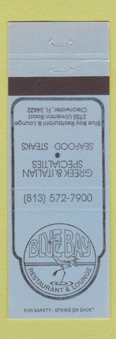 Matchbook Cover - Blue Bay Restaurant Lounge Italian Greek Clearwater FL