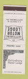 Matchbook Cover - Gettysburg Motor Lodge PA