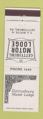 Matchbook Cover - Gettysburg Motor Lodge PA