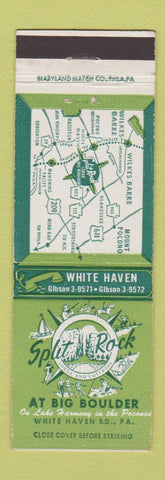 Matchbook Cover - Split Rock at Big Boulder White Haven PA