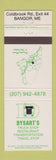Matchbook Cover - Dysart's Truck Stop Bangor ME