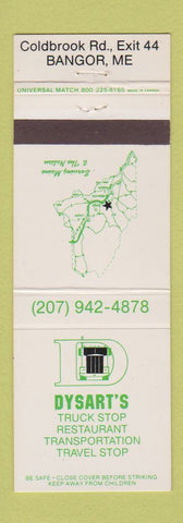 Matchbook Cover - Dysart's Truck Stop Bangor ME